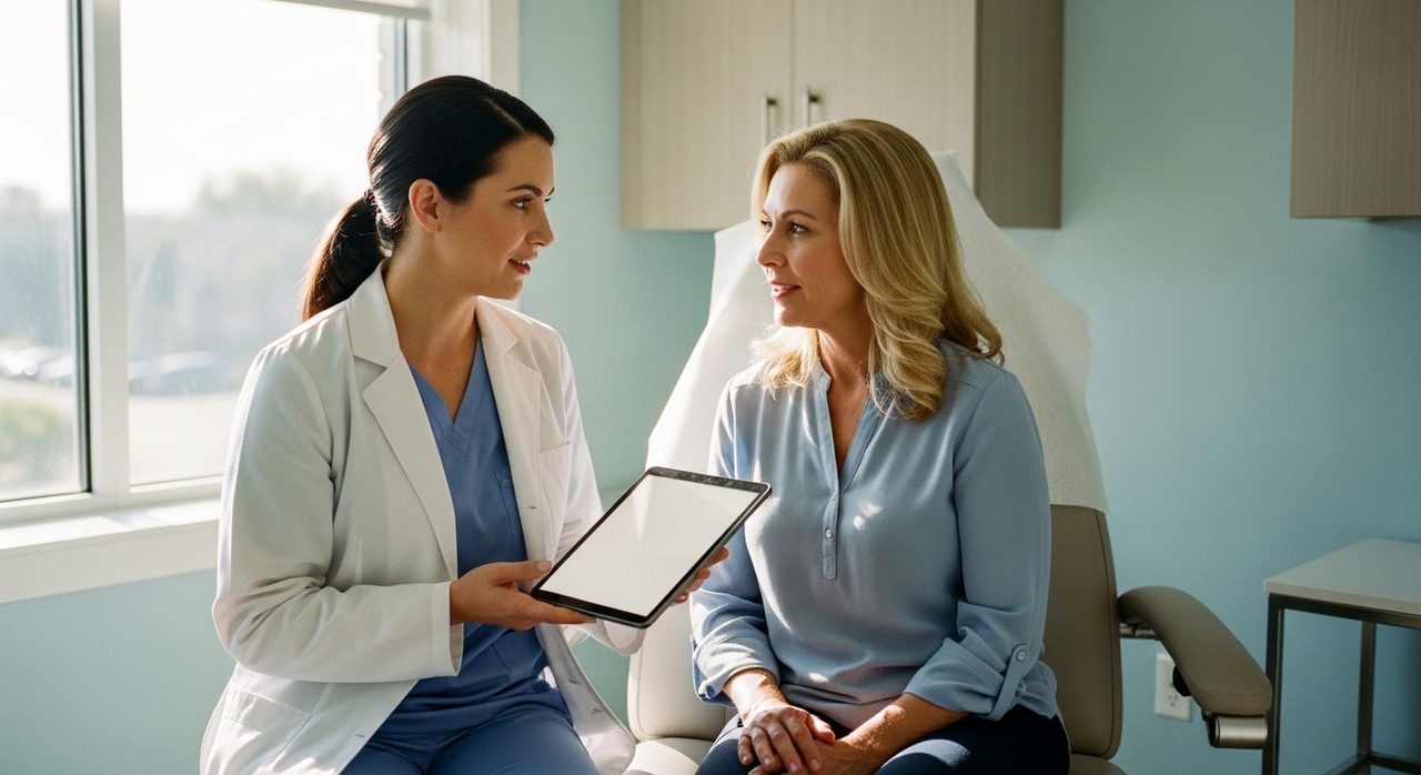 Genuine patient-doctor interaction in a private dermatology suite