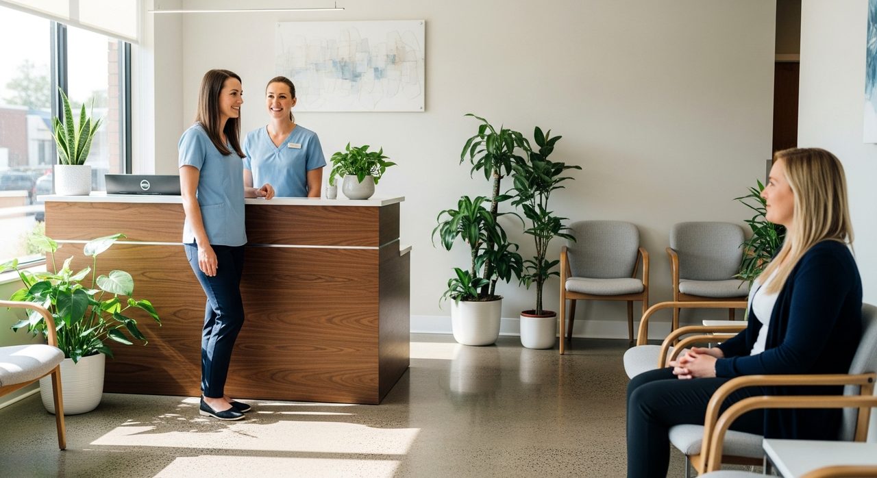 Welcoming front office in a professional dermatology practice