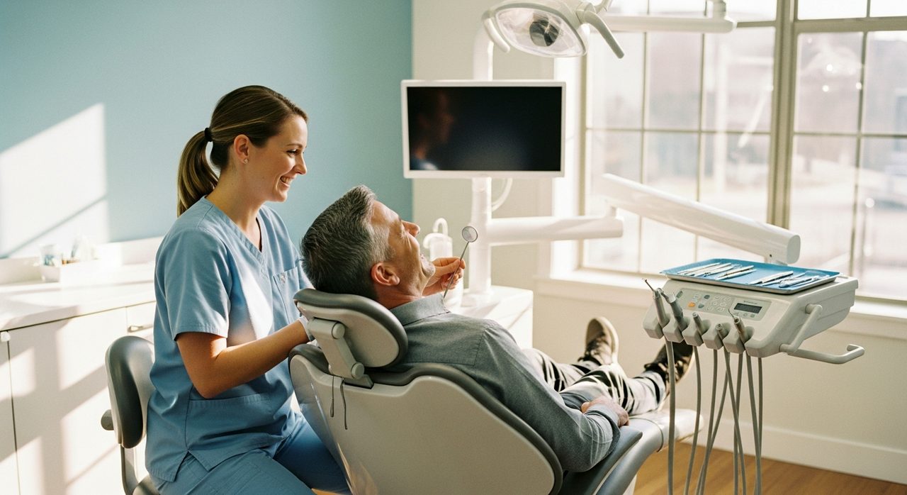 Friendly, real patient moments humanize ad creative.