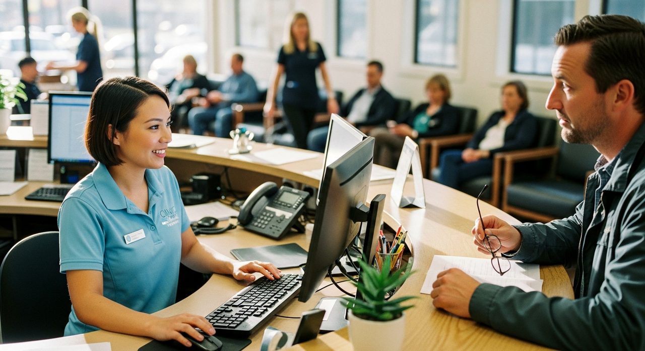 A welcoming clinic lobby helps set the patient experience from the start.